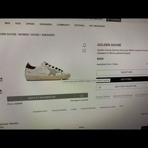 Golden Goose Leopard Tab Silver Star Size 39